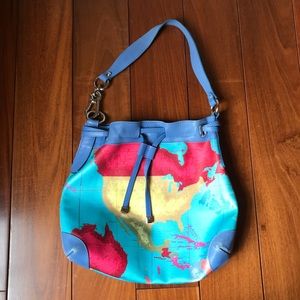 Rare Blue Alviero Martini Prima Classe Hobo Bag